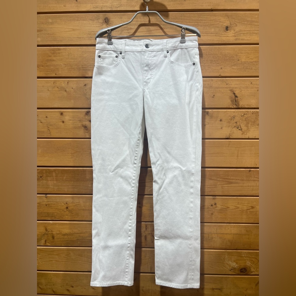 Ralph Lauren White Straight Leg Jeans Black Label Classic Stretch Denim Size 8